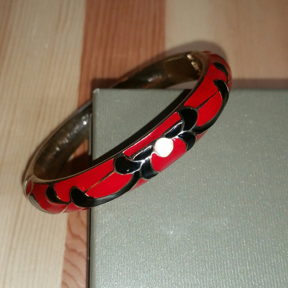 Talbot's Gold, Red, Black Enameled Bracelet